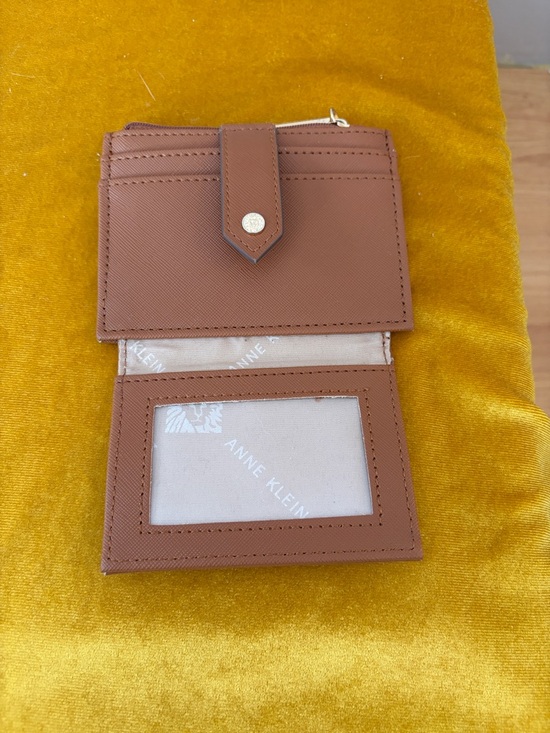 Anne Klein Saffiano Card Case Wallet Zip Coin Pocket Mauve NWOT - Picture 3 of 5